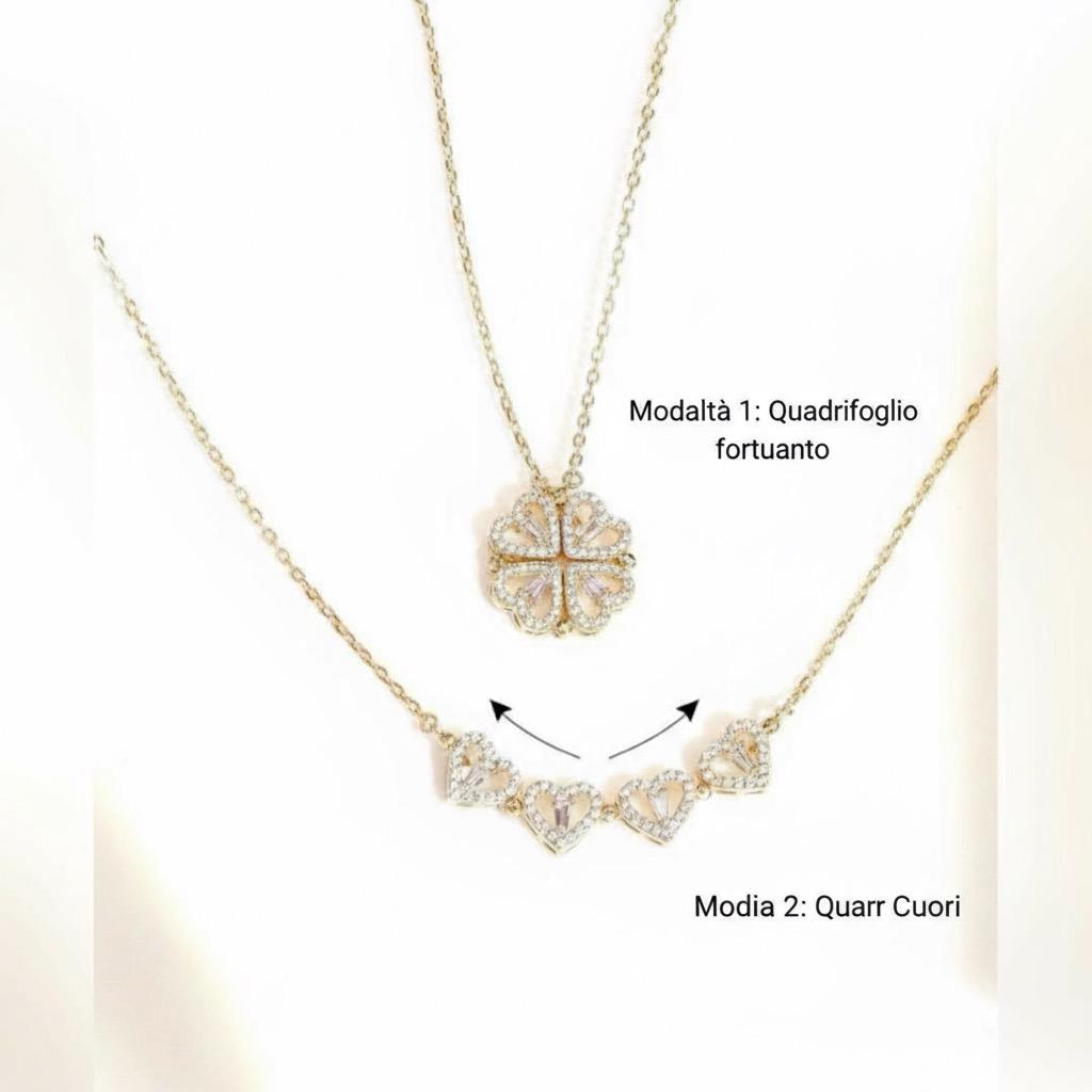 collana cuore fortunato 2 in 1