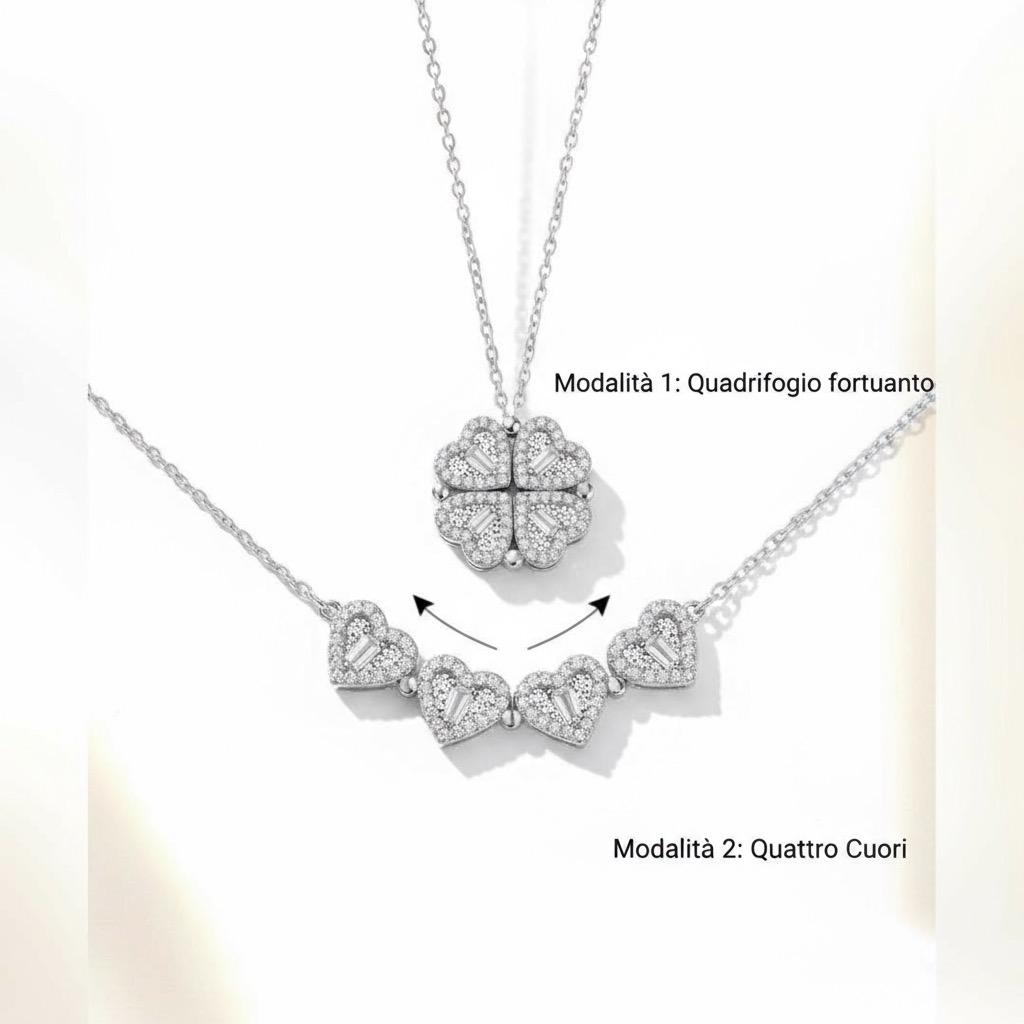 collana cuore fortunato 2 in 1