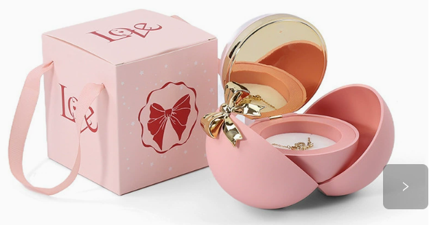 Elegante Box Rosa Eterna con Collana a Doppio Cuore Personalizzata – Il Regalo Perfetto per L’amore